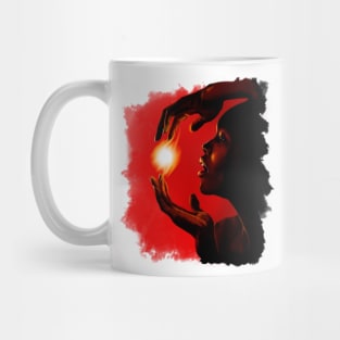 woman with fire Fire wooman Mug